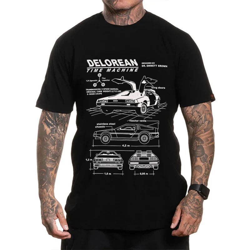 

Back to the Future - DeLorean 0210 Vintage Sic Fi Gift t shirt 80s movies Time Machine Graphic Clothes All size Tops S-6XL