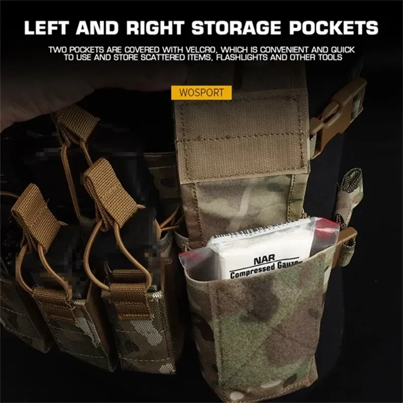 Tactical Hiking Chest Rig Vest Pouch Molle System Shooting 9mm Magazine Paintball Accessories Equipment Hunting Combat Airsoft