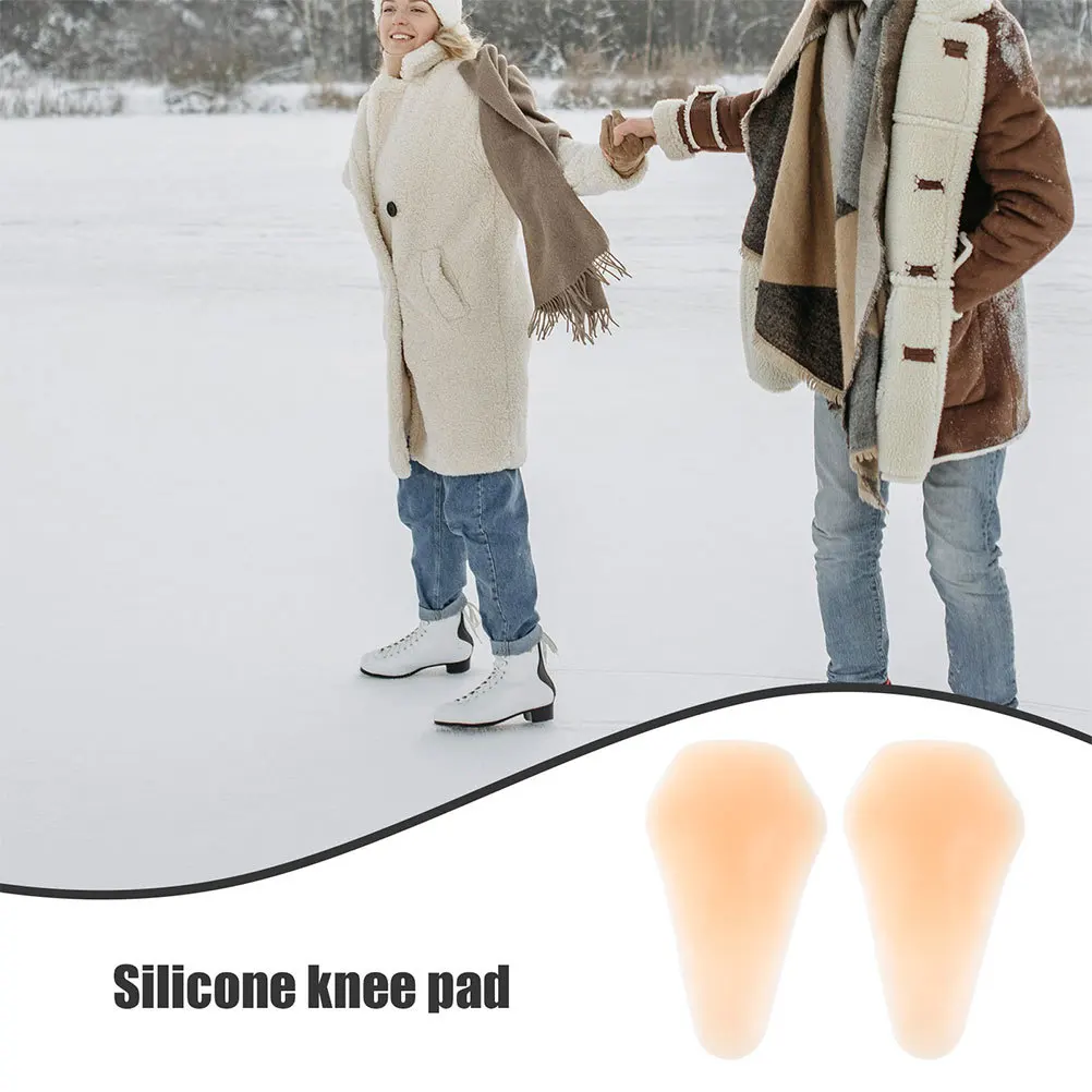 

4pcs Silicone Knee Pads For Protection Soft Comfortable Brace Pressure Relief Breathable Design For Ice Skating Snowboard