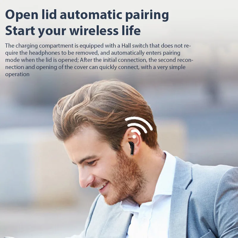 سماعة أذن لاسلكية HIFI صوت ستيريو بلوتوث 5.3 سماعات عرض الطاقة سماعات أذن للحد من الضوضاء لسماعات iPhone وسامسونج