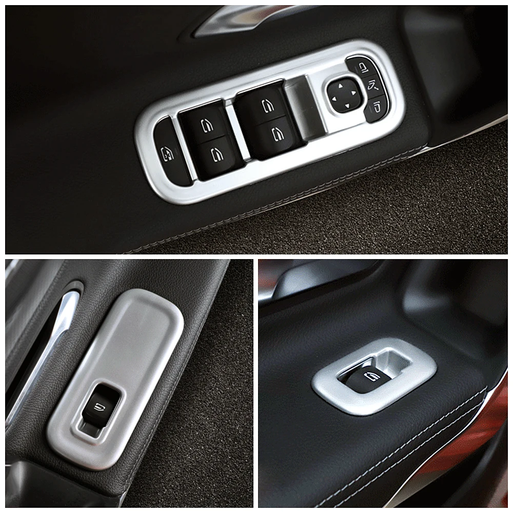 

Carbon Fiber Refit For Mercedes Benz A CLA Class W177 V177 C118 W118 Car Glass Window Lift Switch Button Panel Frame Cover Trim