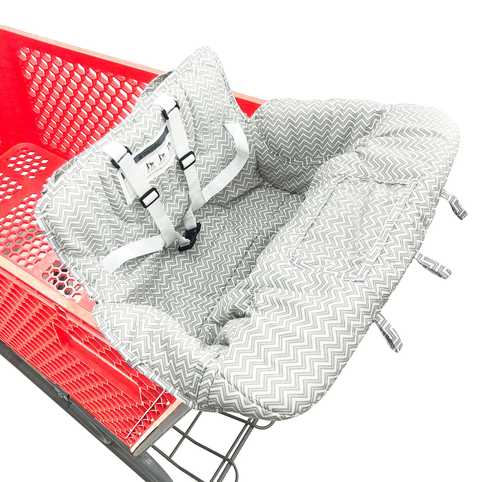 Multifunctional 2-in-1 Baby Shopping Cart Cover Children Highchair Cover with Thickened Soft Cushion Transparent Phone Holder