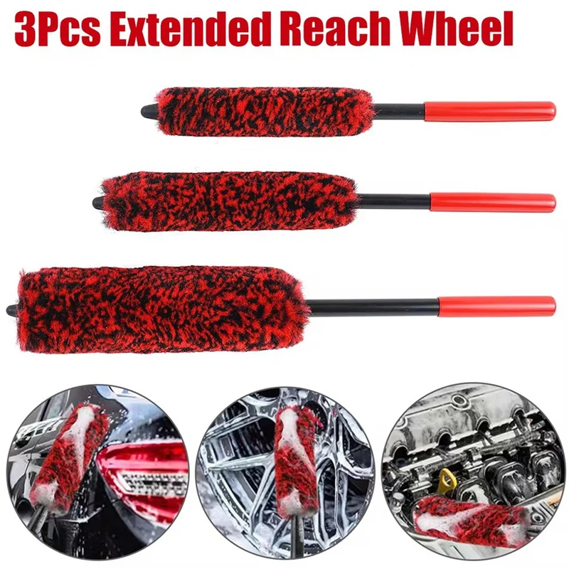 Car Wheel Brush Kit,Wheel Cleaning Brush & Detailing Brush For Vehicle Motorcycle Rim Fenders Engine Exhaust Tips