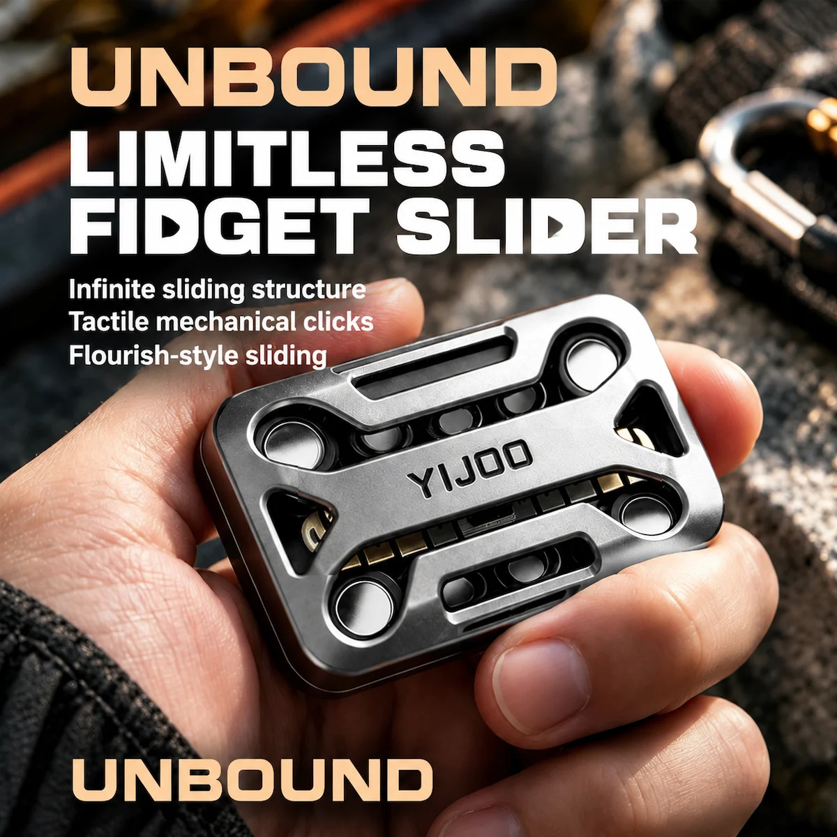 EDC Infinite Position Tuning Fork Fidget Slider Metal Haptic Push Card Stress Relief ADHD Anti Anxiety Desk Pocket Toy For Gift