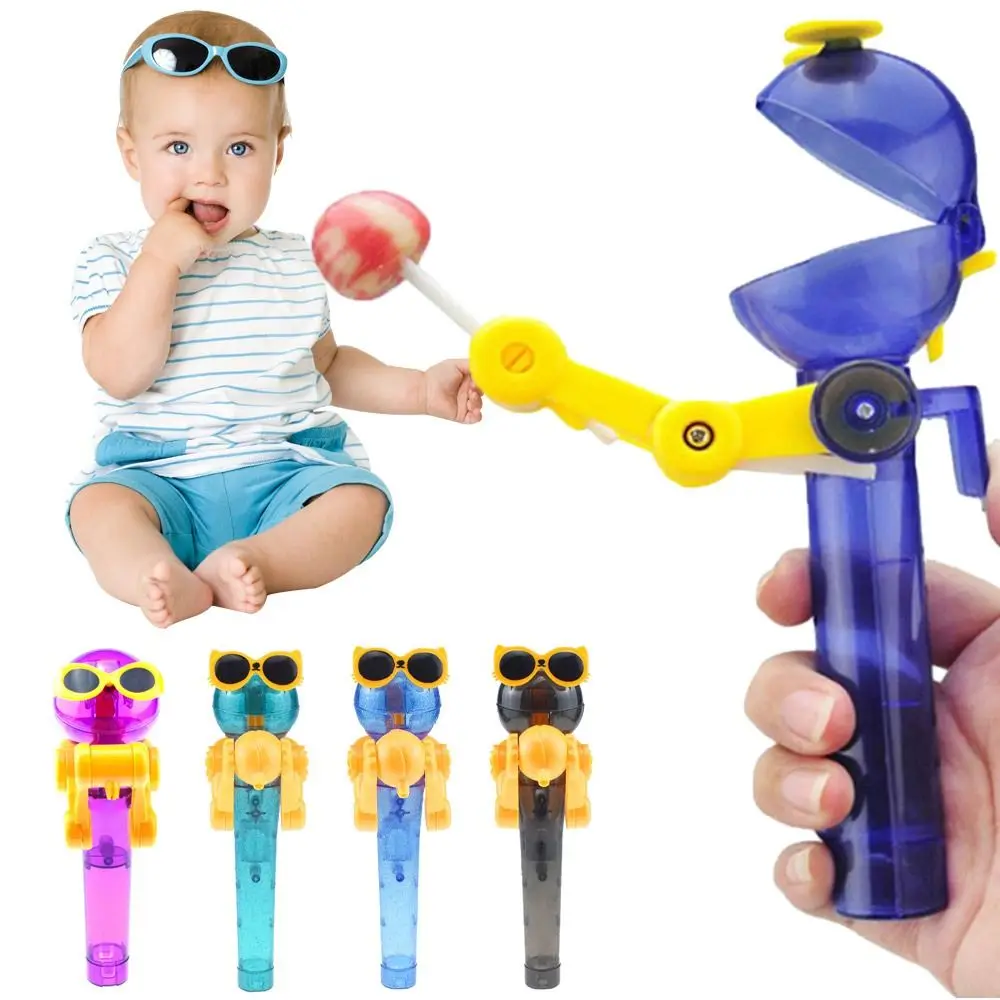 Decompression Robot Candy Dustproof Storage Robot Shape Novelty Lollipop Candy Storage Kids Toy Personality Lollipop Holder