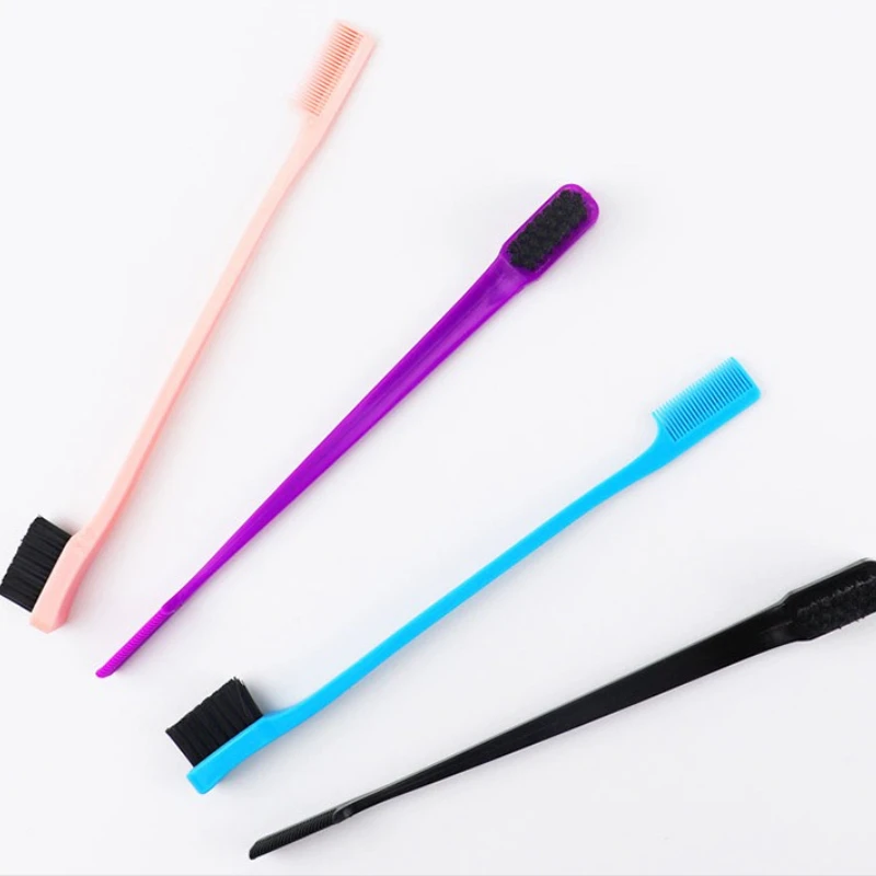 1-piece Styling Teasing Comb Double Sided 2In1 Edge Control Brush Anti-static Eyebrow Brush Broken Hair Comb Styling Beauty Tool