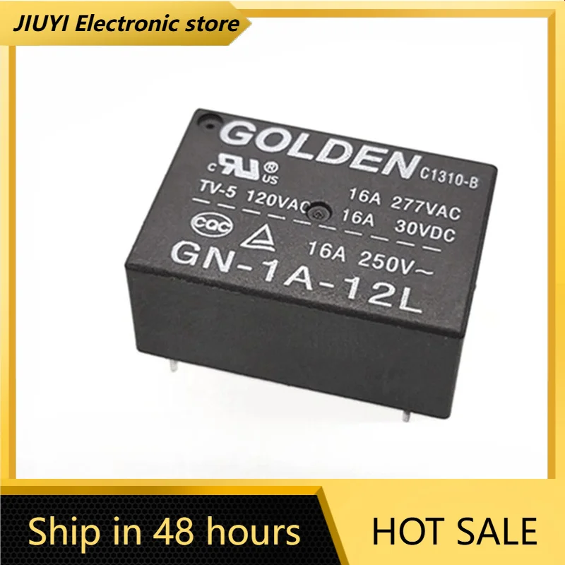 New 1pcs/lot GN-1A-5L 12L 24L DC5V 12V 24V 4Pin SPST 16A Mini PCB Power Relay 250VAC Replace HF7520 7520A Control Relay