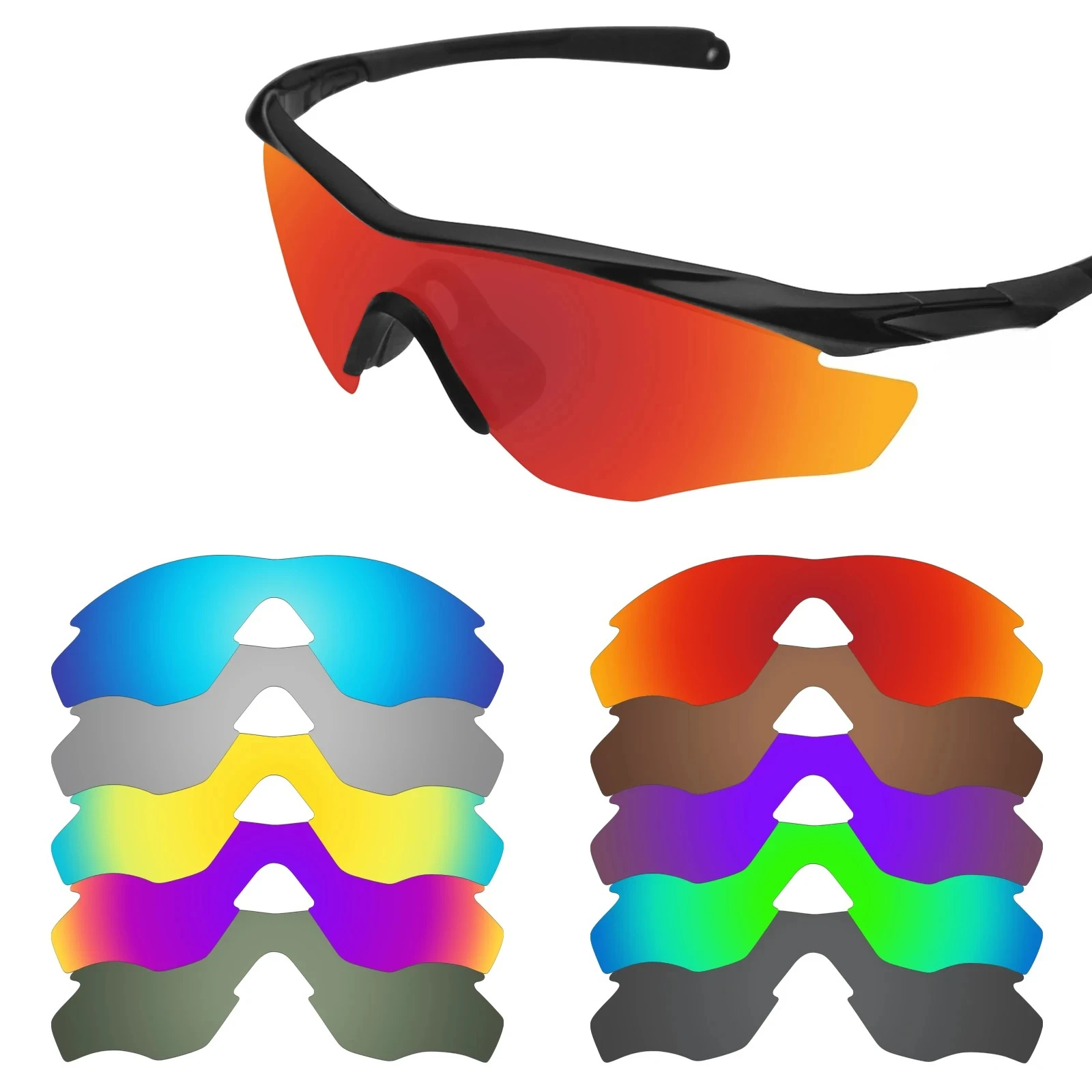 

Hokklo Replacement Lenses for Oakley M2 Frame XL OO9343 with Super Thickness 1.7mm Non-Polarized Sunglasses-Multi Options