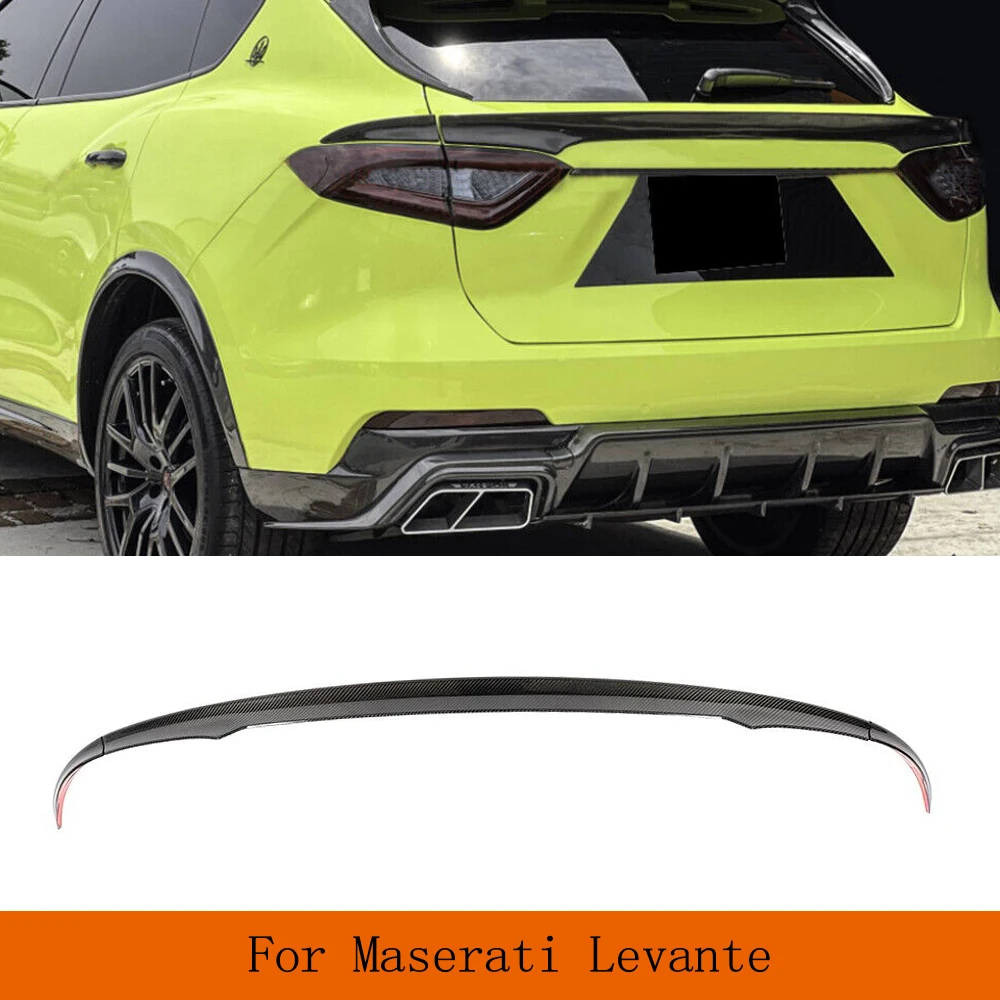 

Car Rear Middle Trunk Spoiler Boot Lip Wing Spoiler For Maserati Levante 2016-2020 Rear Trunk Boot Lip Wing Carbon Fiber Spoiler