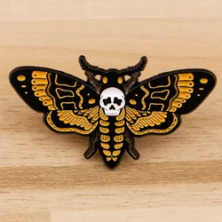 Moth Enamel Pin Punk Badges on Backpack Brooches for Women Men Lapel Pins Halloween Jewelry Cosplay Accessories Toys Gift