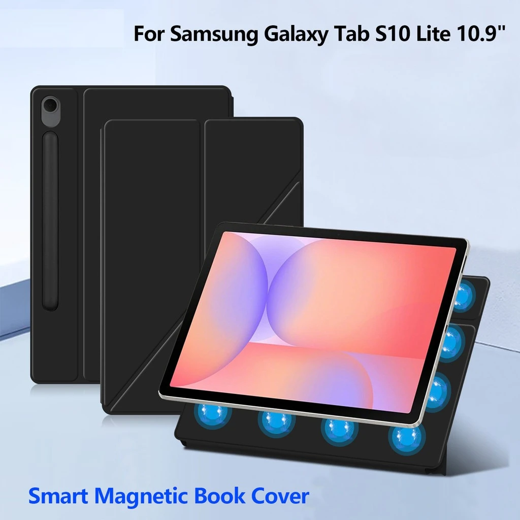 

Складной прочный магнитный смарт-чехол для Samsung Galaxy Tab S10 Lite 2025 SM-X400 SM-X406 10.9 дюймов с держателем для стилуса
