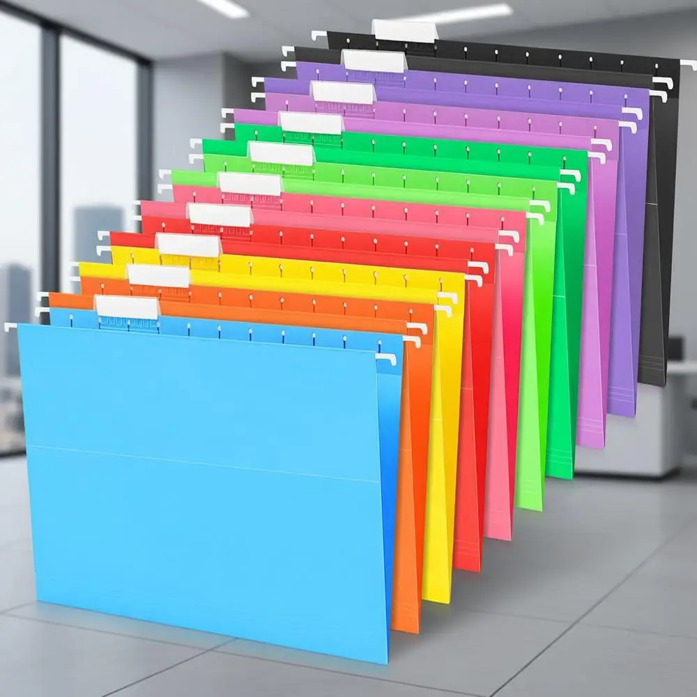 

Набор из 50 папок для документов формата Letter с прозрачными этикетками (55 шт.), 60 наклейками и разделителями 1/5-Cut для дома, офиса и картотечных шкафов