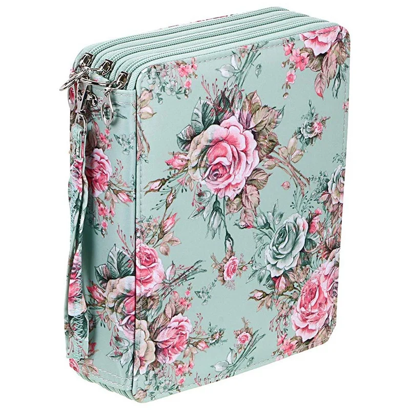 120 Slots Colored Pencil Case with Compartments Pencil Holder for Watercolor Pencils(Rose)-A73M