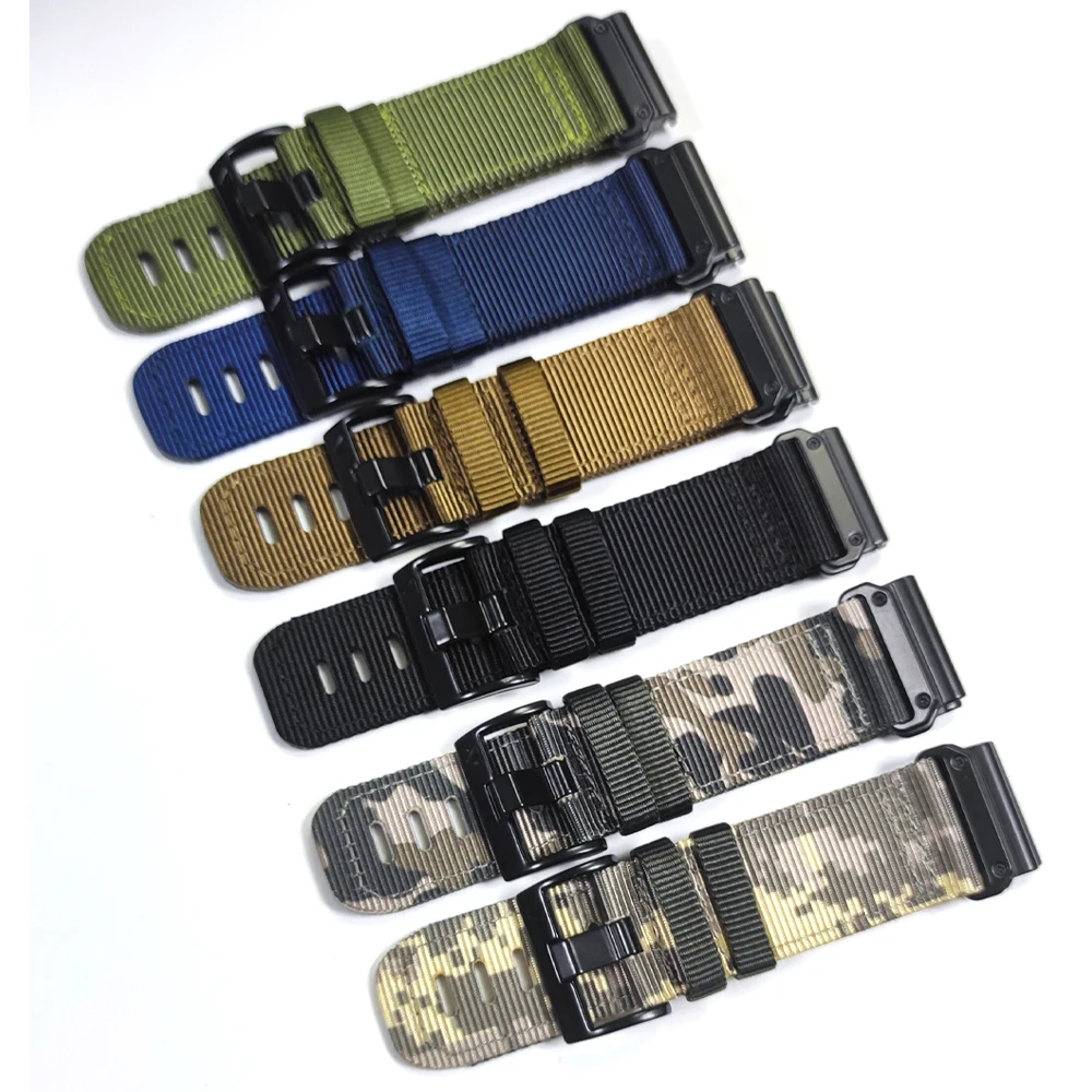 26mm 22mm QuickFit Nylon Strap Watchband For Garmin Fenix 6X 6 Pro 5X 5 7X 7Pro Epix 2 Forerunner 965 955 945 935 Watch Bracelet