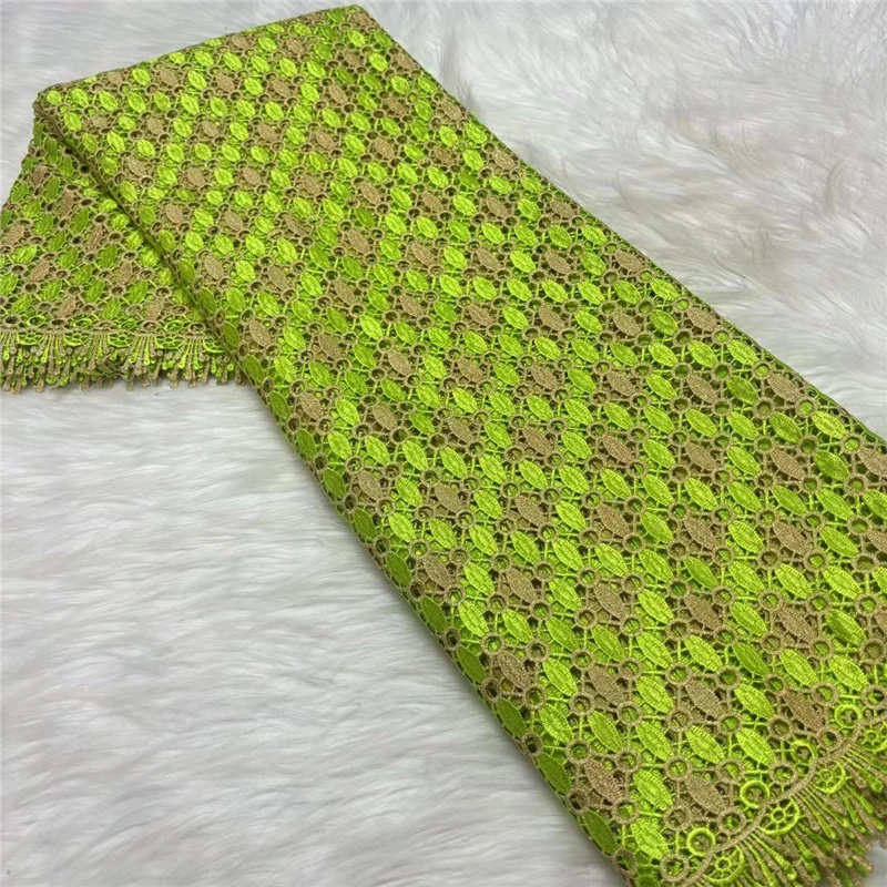 

5 Y, несколько цветов, мягкая водорастворимая французская гипюровая кружевная африканская тюль, сетка для шнура, вышитая ткань для свадьбы 18L1042901