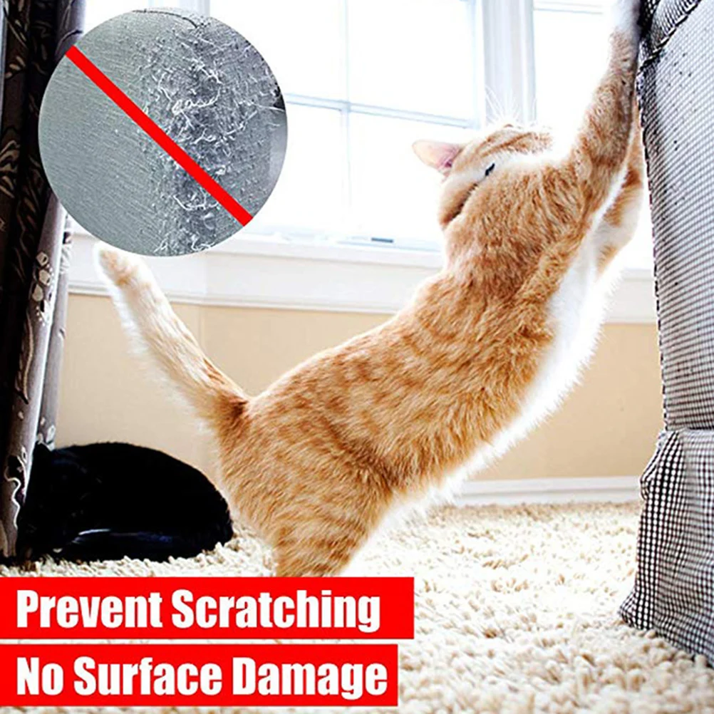 

Pet Protective Tape Claw Prevent Scratching Tape Sofa Guards Bed Protector for Wood Table Sofa Bedroom Size S White