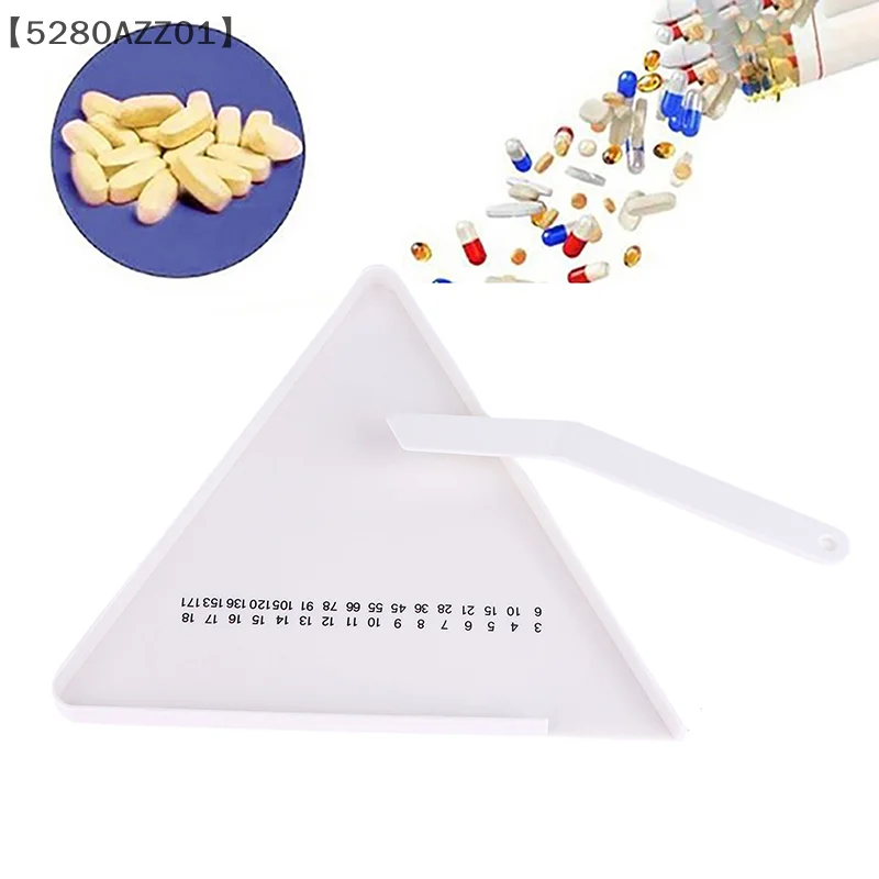 〔HMA58〕lPill Counting Tray Tablet Counter Dispenser Pills Plate Splitter With Spatula Pharmacy Technician Doctor Pharmacists