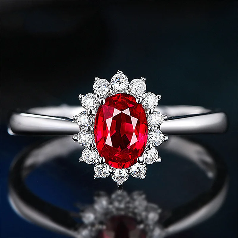 

TY D Цвет Муассанит Стерлингового Серебра 925 пробы Обручальное Кольцо 2-каратное Голубиное Яйцо Женское Кольцо Роскошные Ювелирные Изделия Подарок