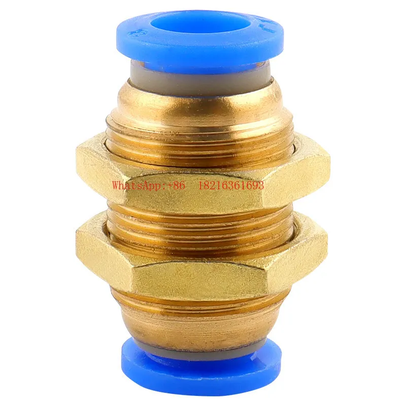 PM-8 Double Headed Quick Plug Connector PM-6 Baffle Quick Plug Through Plate Direct Pneumatic Air Pipe Connector