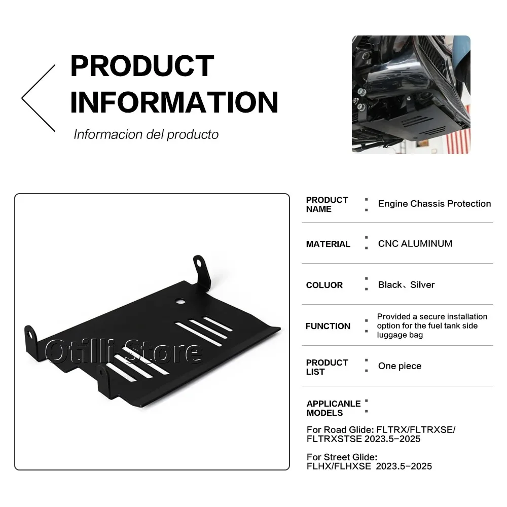 Picture 7: Motorcycle Accessories Lower Engine Protection For Road Glide FLTRX FLTRXSTSE Street Glide FLHX 2024 2025 Lower Skid Plate