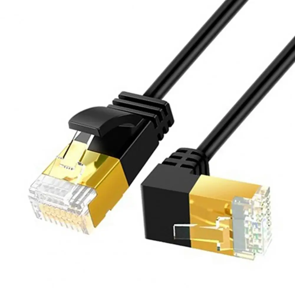 Lan Cable  Convenient Plug Play 90 Degree  Cat7 RJ45 Flat Ethernet Cable for Personal Computer