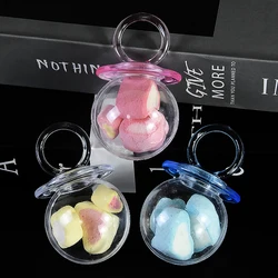 12Pcs DIY Transparent Pacifier Shape Candy Boxes For Wedding Party Decoration Birthday Baby Shower Gift Boxes Supplies