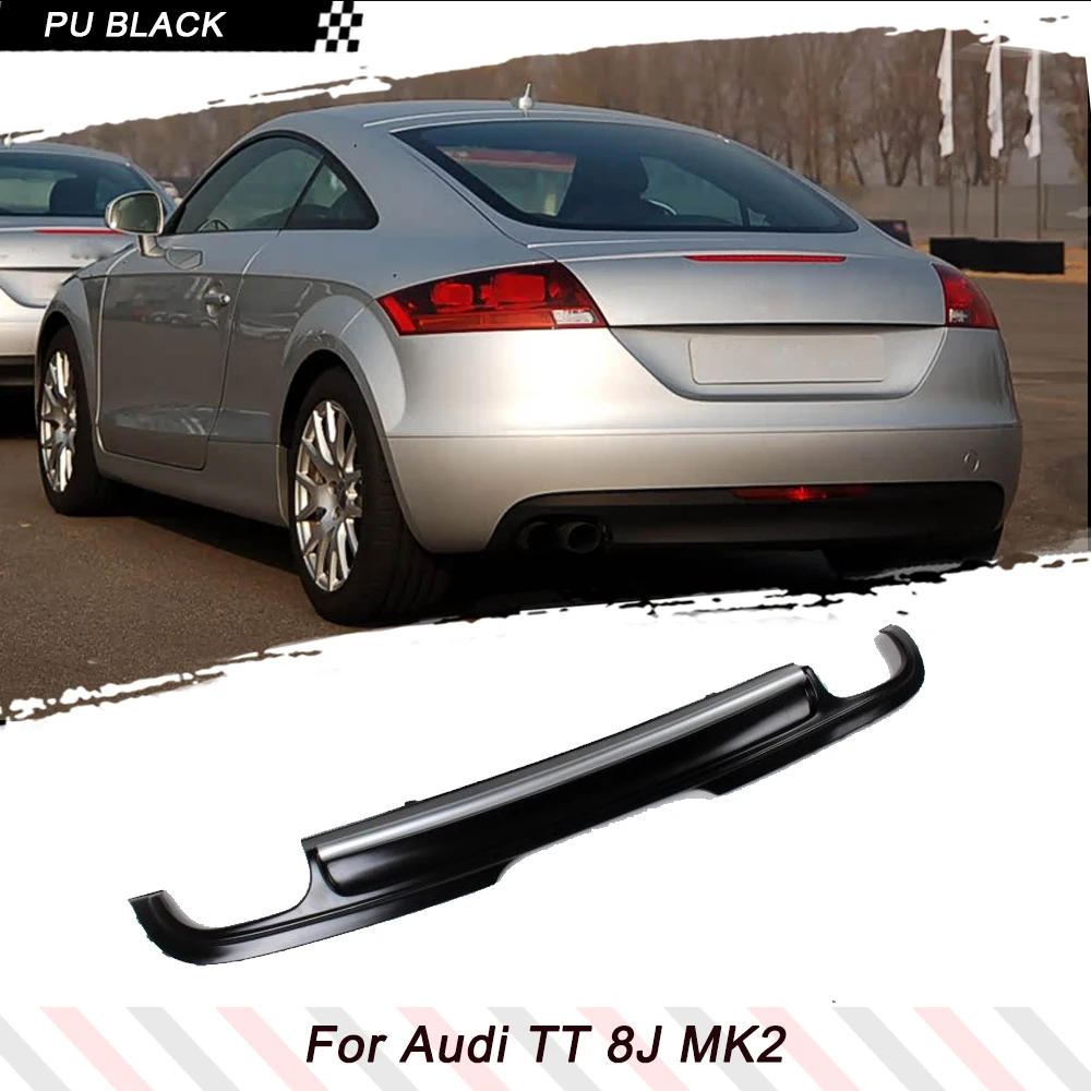 

PU Black Car Rear Bumper Lip Diffuser Spoiler for Audi TT Base 8J MK2 2008 2009 2010 Car Rear Bumper Racing Spoiler Body Kits