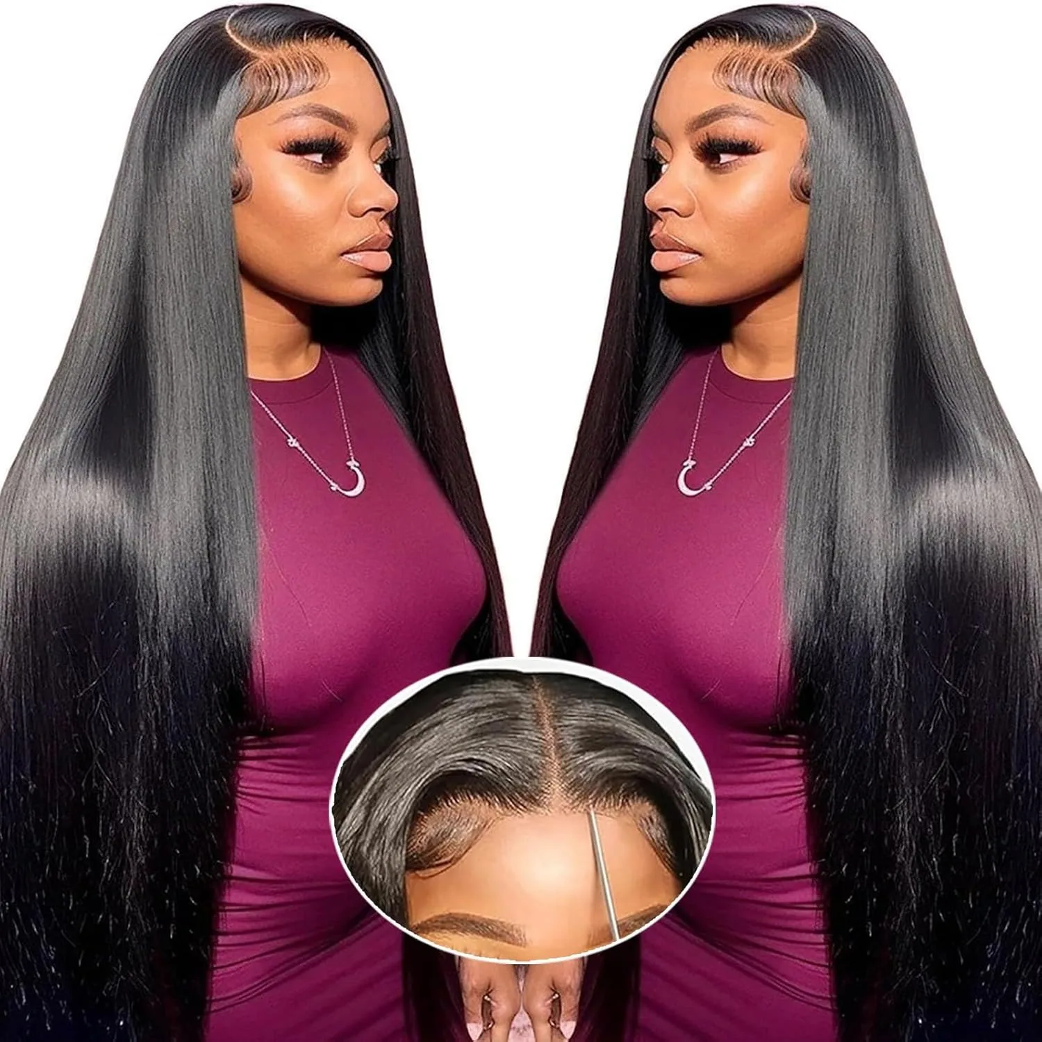 

24 Inch Pre Cut 5X5 Hd Lace Closure Wig Glueless Wigs Human Hair Ready To Wear Bone Straight Human Hair Wigs