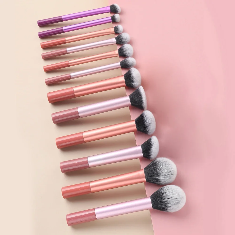 12pçs kit de pincéis de maquiagem, pincéis de maquiagem de cabelo sintético macio, base, blush, sombra, ferramentas de maquiagem cosmética4