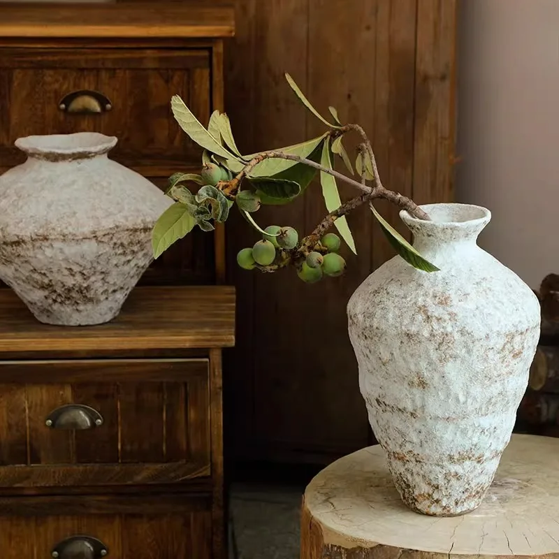 Ceramic Vases Stoneware Vase Flower Arrangement Retro Nostalgia Handmade Homestay Hotel Wabi-sabi