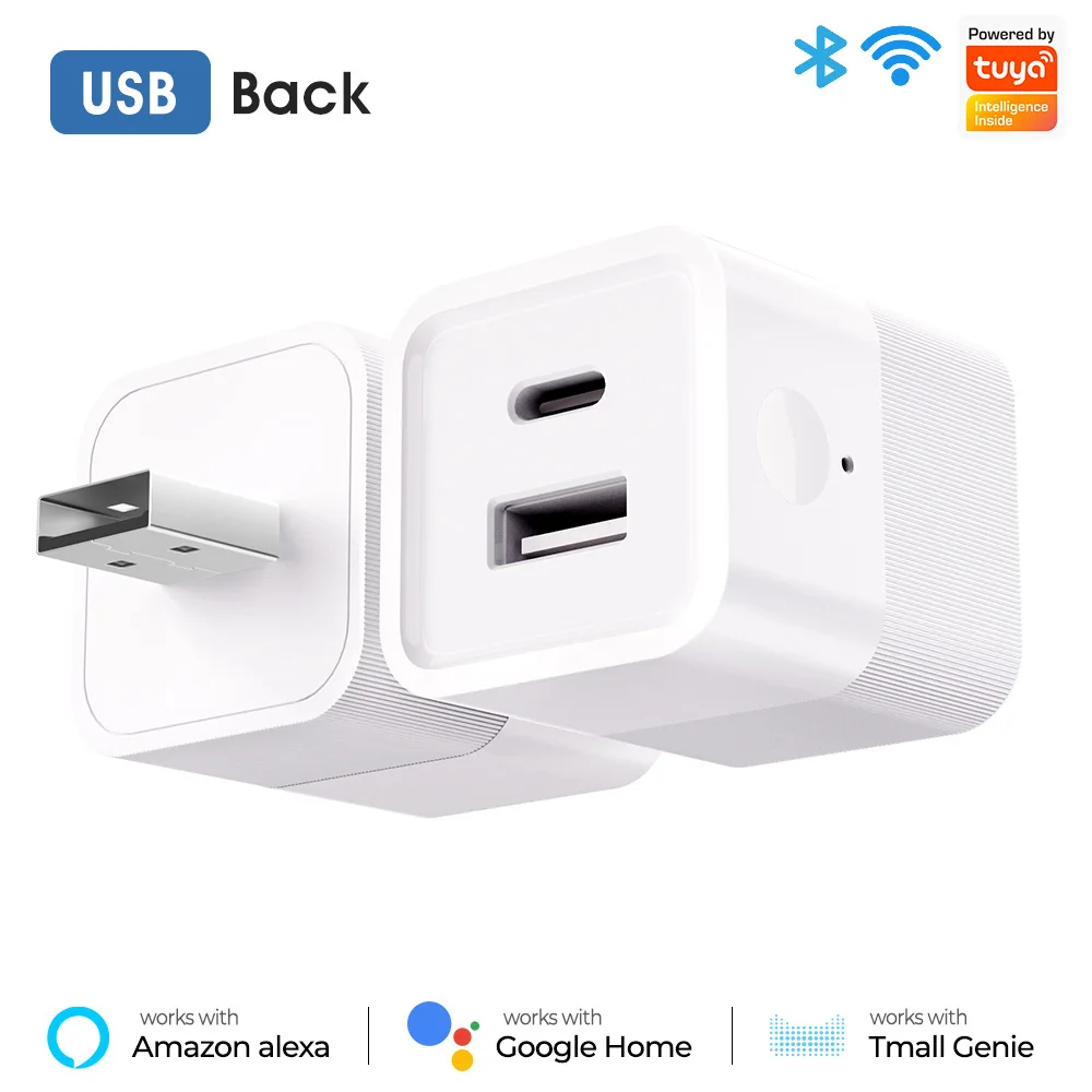 Tuya Smart WiFi/zigbee Micro USB Type-C Adaptor Switch 5V Mini USB Power Adaptor Smart Life Control Alexa Google Yandex alice