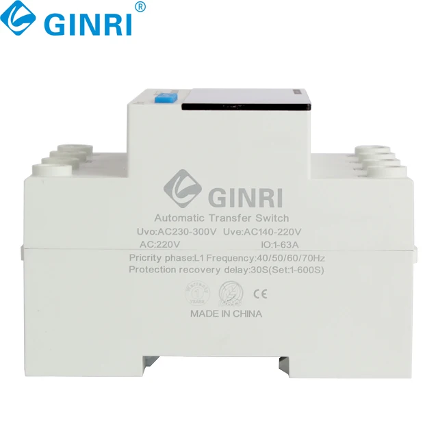 63A 80A 3 Phase Over Under Voltage Overcurrent Solar Automatic Transfer Changeover 3 Phase Selector Switch ATS