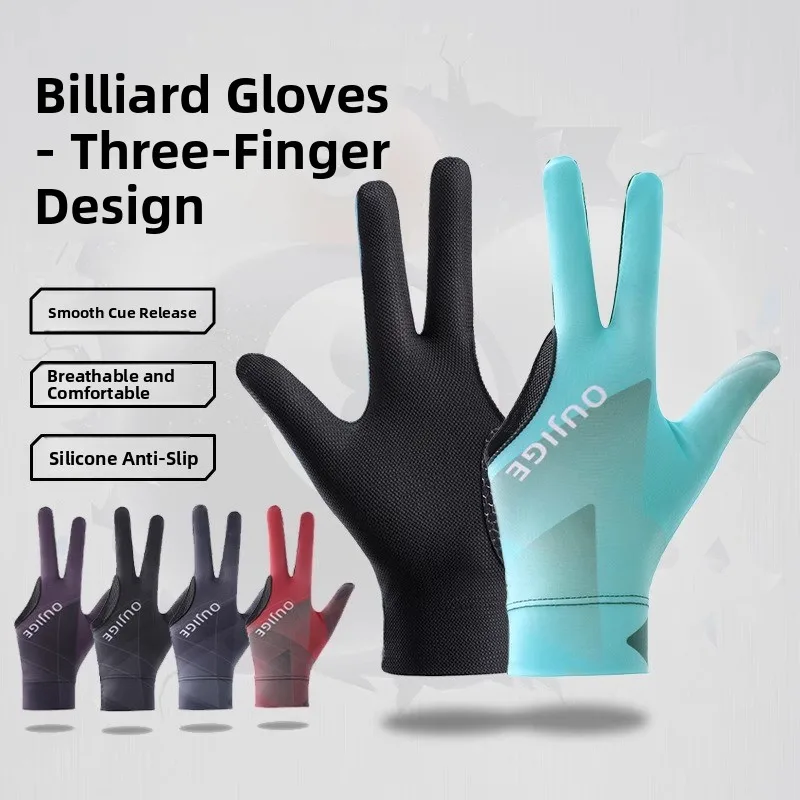Lightweight Breathable Ice Silk Billiard Gloves Men's Single Hand Professional Table Tennis Gloves Anti-slip Left Right Hand