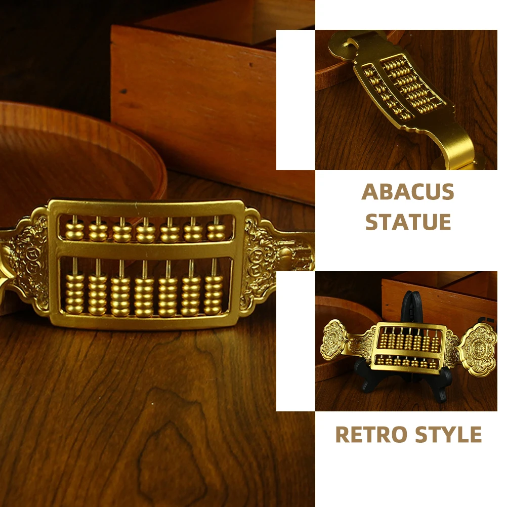 

Brass Abacus Chinese Retro Desktop Ornament Vintage Abacus Brass Decorative Craft Home Office Decoration