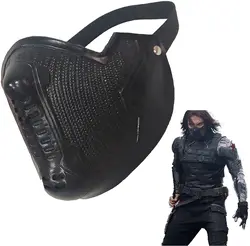 Winter Soldier Mask, Bucky Barnes, James Buchanan, Superhero, Latex Cosplay, Halloween Party Prop, Costume Accessory, Black