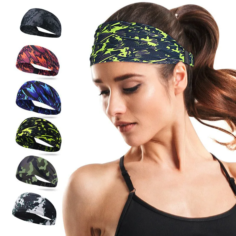 Headband Sweat Band Sport Head Hair Bandage Workout Gym Tennis Fitness Jog Basketball Running Sweatband Women Men Headwrap