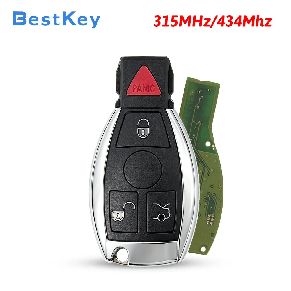 Best Key Keyless Go Smart Key 3/4 Button 315/434MHz BGA FCC IYZDC11 IYZDC07 IYDC10 for Mercedes Benz C E ML GLK SLK 2007-2012