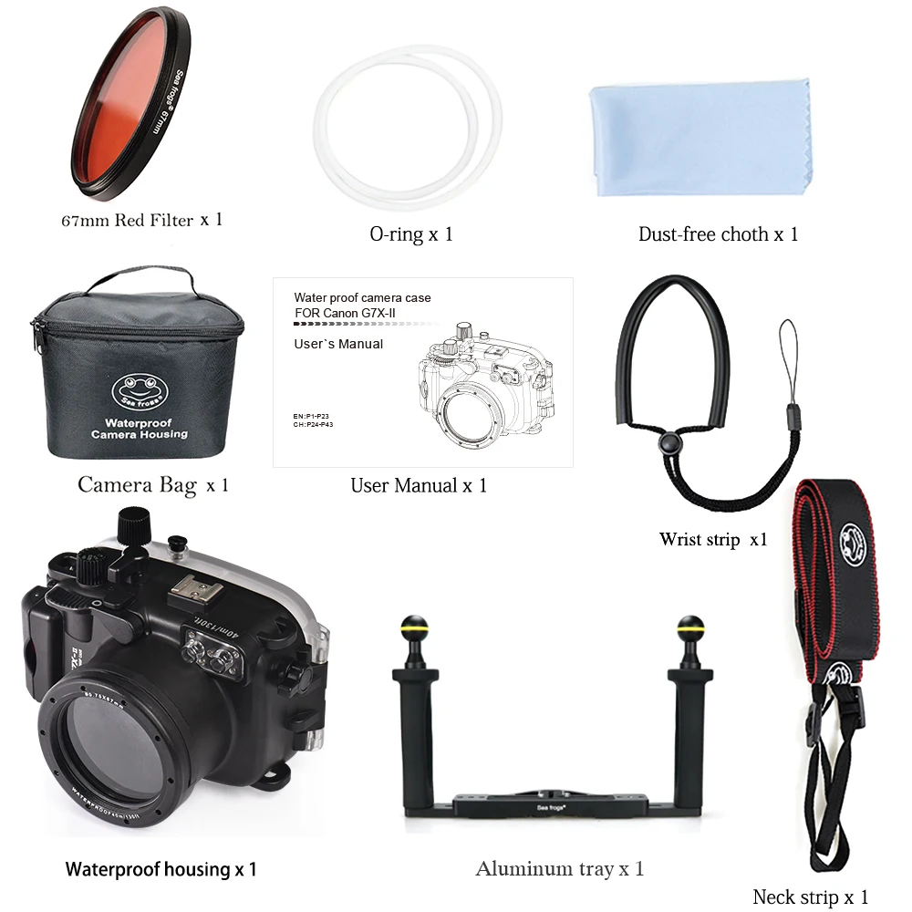40m 130ft Waterproof Box Underwater Housing Camera Diving Case for