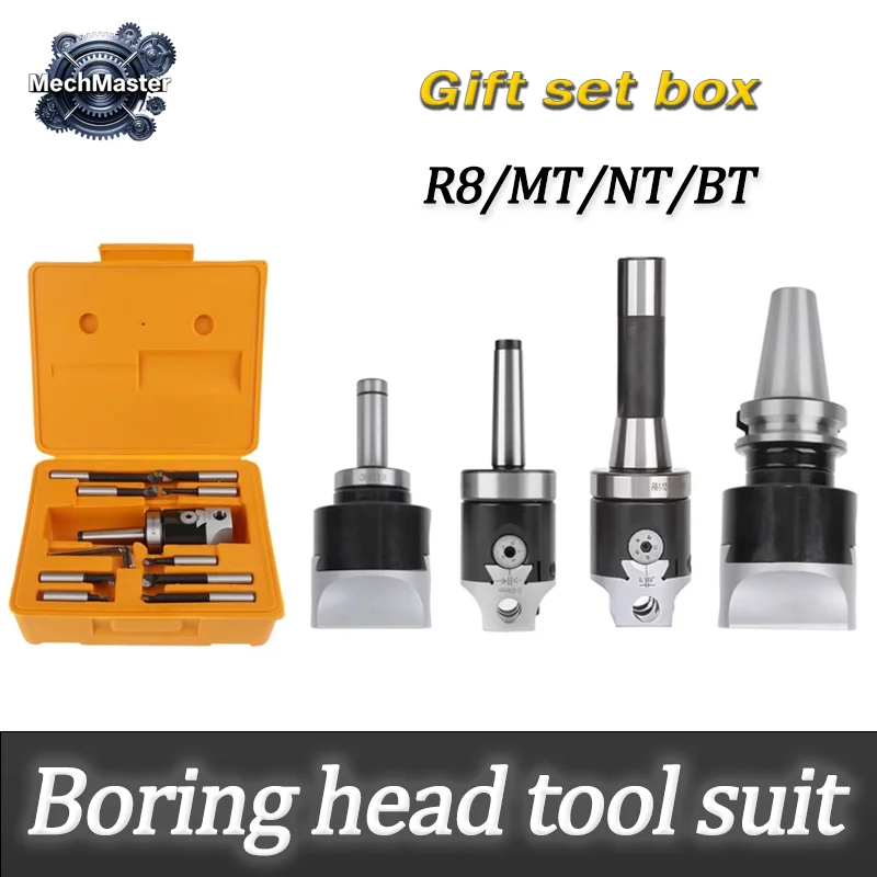 A set MT2 MT3 MT4 C20 C25 BT30 BT40 NT30 NT40 R8 M10 M12 M16  F1 2 inch 50 Boring head 12mm Boring Bar For Milling Machine Tool