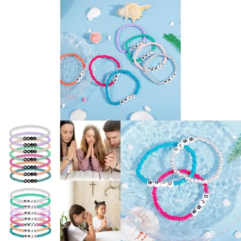 195C What Would Jesus Do Bracelets WWJD Beaded Bracelet Religious Gifts Bracelets