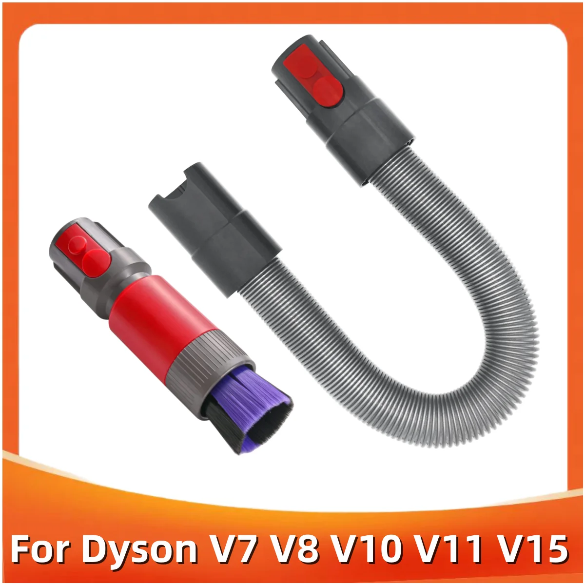 Scratch-Free Dusting Brush Hose for Dyson V7 V8 V10 V11 V15 Traceless Soft Dust Brush Attachment with Self Cleaning Design