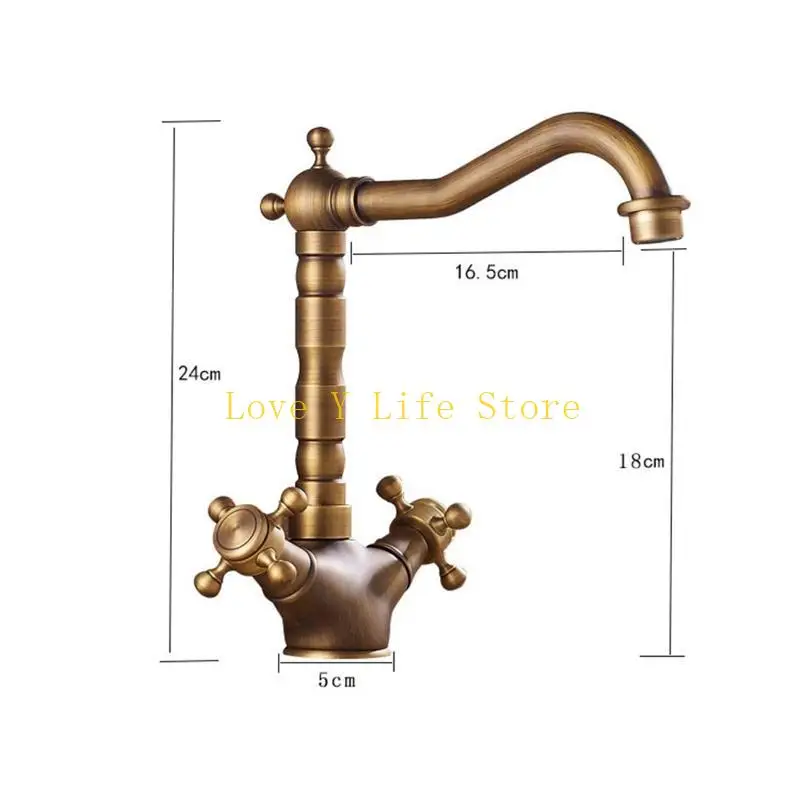 L74C صنابير خلاط نهائية 360 دوران صنبور حوض الحمام العتيق صنبور المياه المثبت على سطح السفينة #6