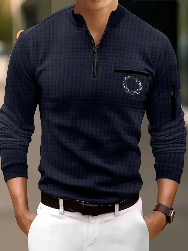 Camisa de Golf informal de manga larga para hombre, Top transpirable de Color sólido con bolsillo de solapa, moda deportiva cómoda para primavera y otoño, 2026