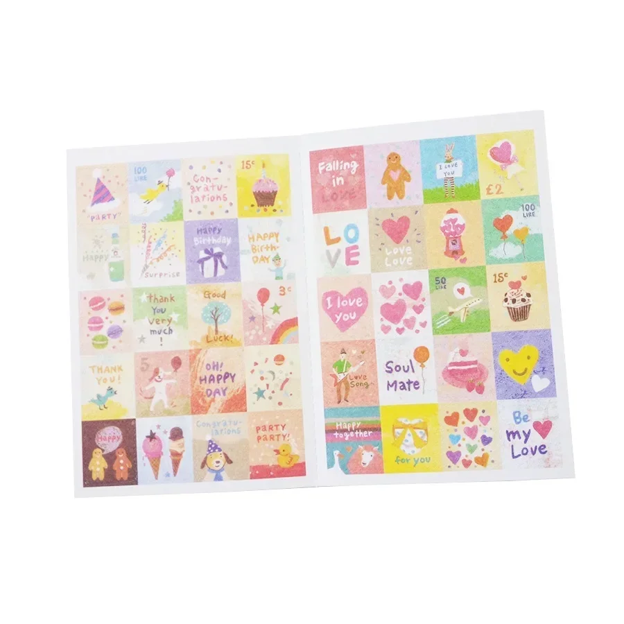 4 Sheet/lot Alice British Memory Cartoon Sticker Love In Paris Little Prince Stamp Sixty Percent Off Sticker Notebook Stickers