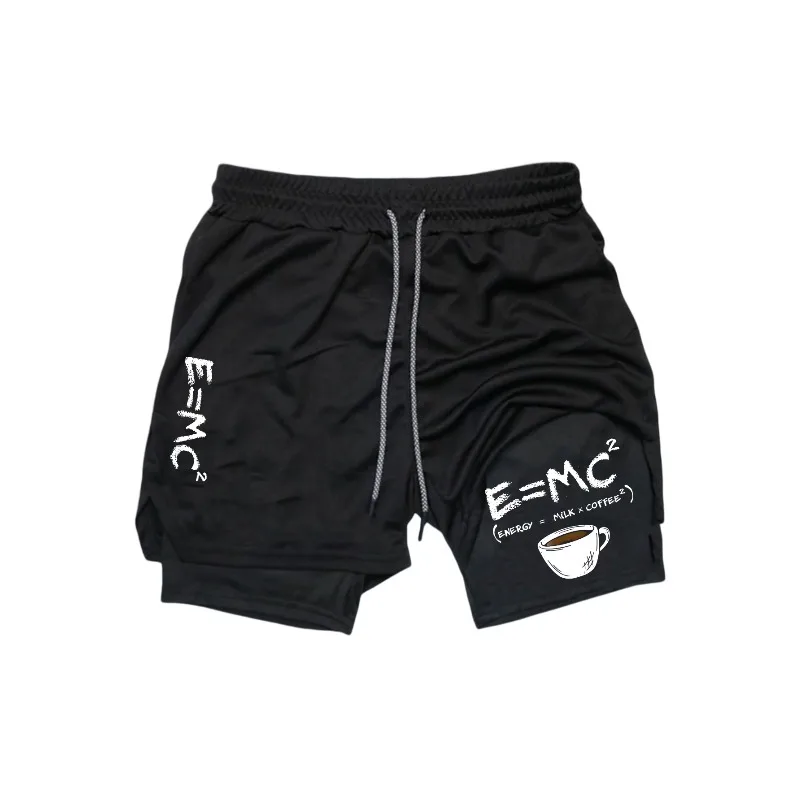 Cycling Double-Layer for Men's 2-in-1 Shorts Training Fitness Stretchy Performance Workout Harajuku Jogging Double Deck Summer