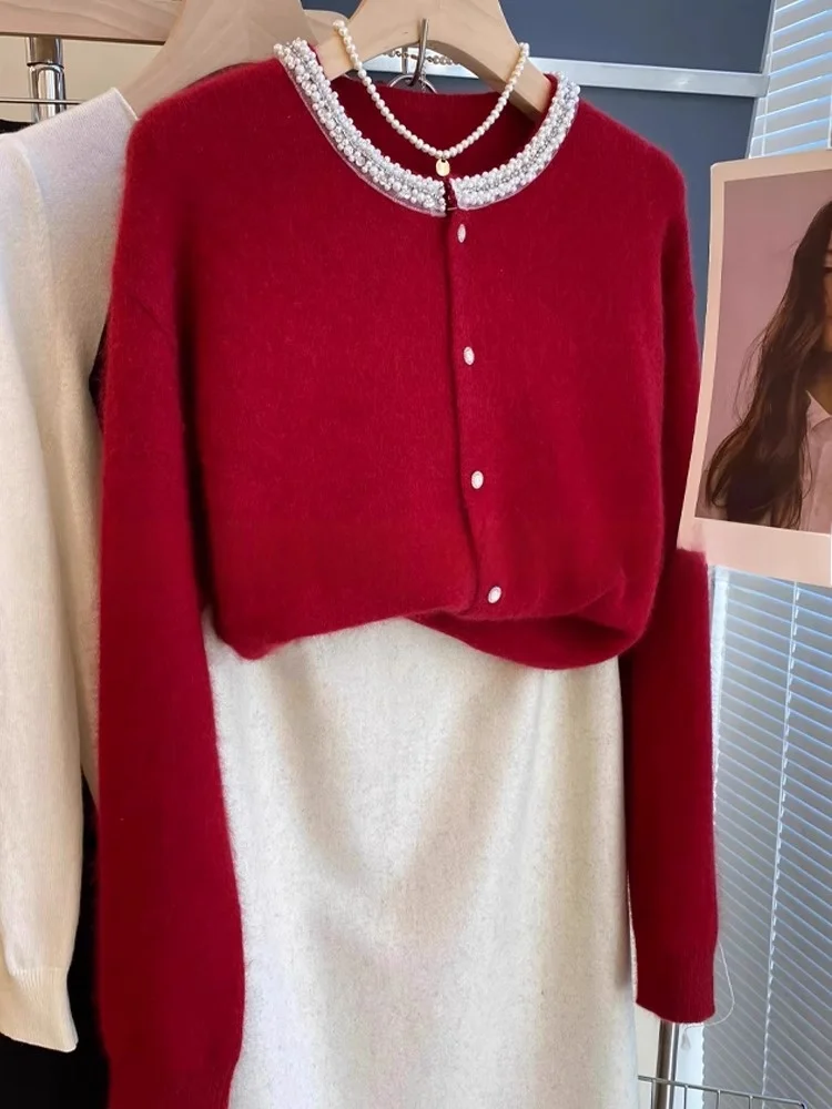 

Design Sensation Long Sve round Ne Вязаный свитер Повседневный Sle Ранняя осень Модный кардиган Топ Ленивый шик Досуг