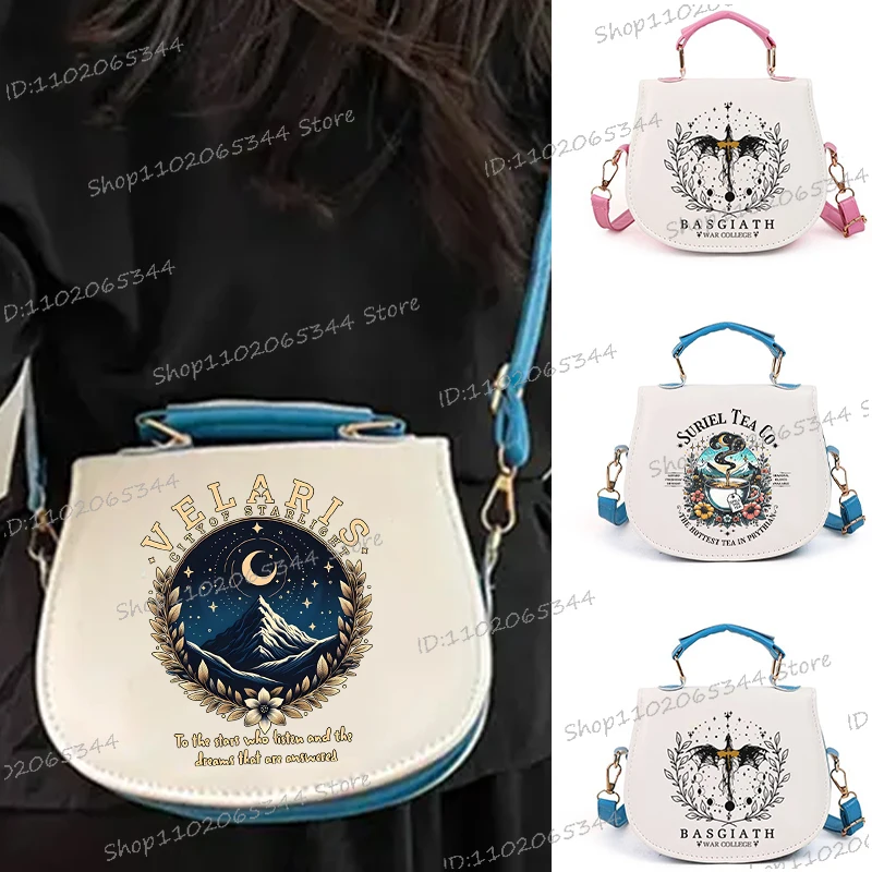 Fourth Wing Women's Shoulder Bag Fashion Basgiath War College Pattern Korean Style Crossbody Bag Bookworm Books Lover Handbags
