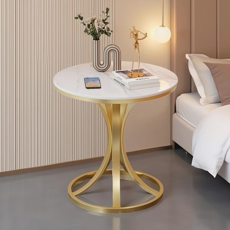 home furniture light luxury  living room small round table balcony coffee table bedroom bedside bedside table sofa side cabinet