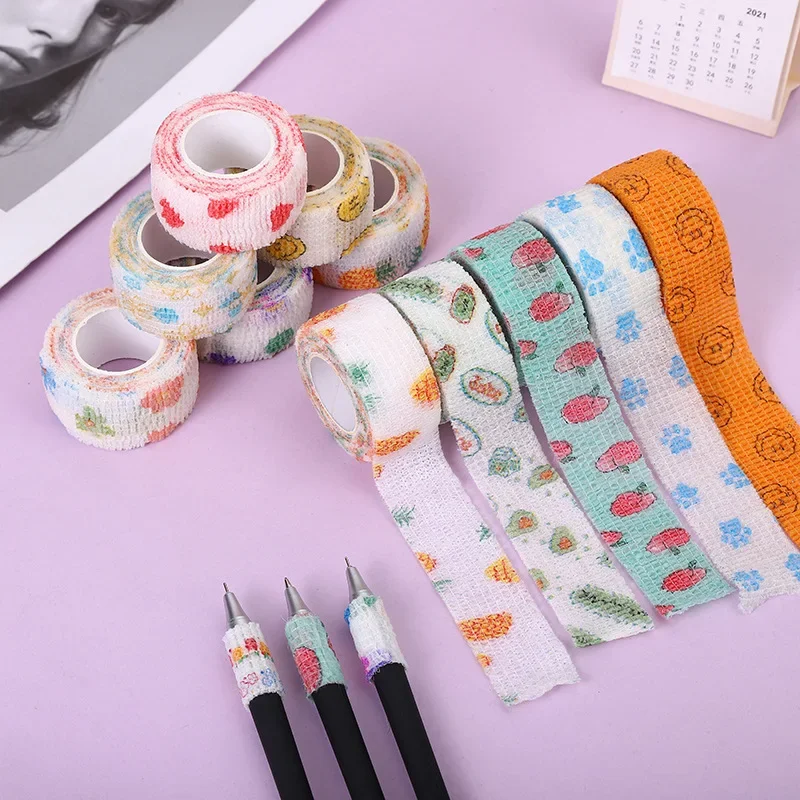 3-5 個フレックスネイル指保護包帯スターハートロールテープラップ通気性保護自己粘着包帯マニキュアツール