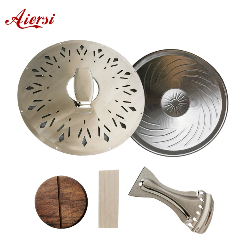 

Aiersi full pack gloss silver resonator guitar coverplate with single cone,Tailpiece,Biscuit and saddle